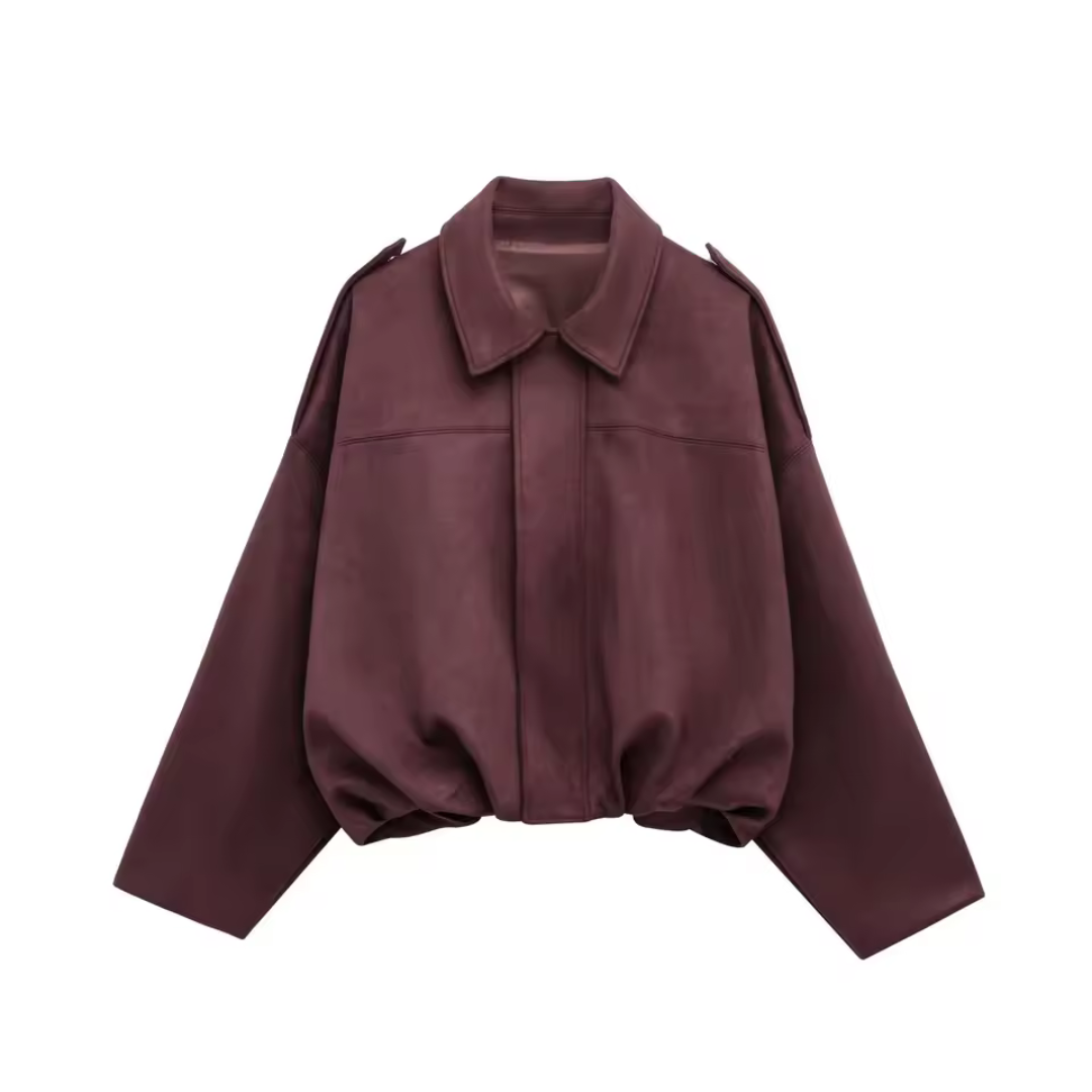 Viral suede jacket in burgundy