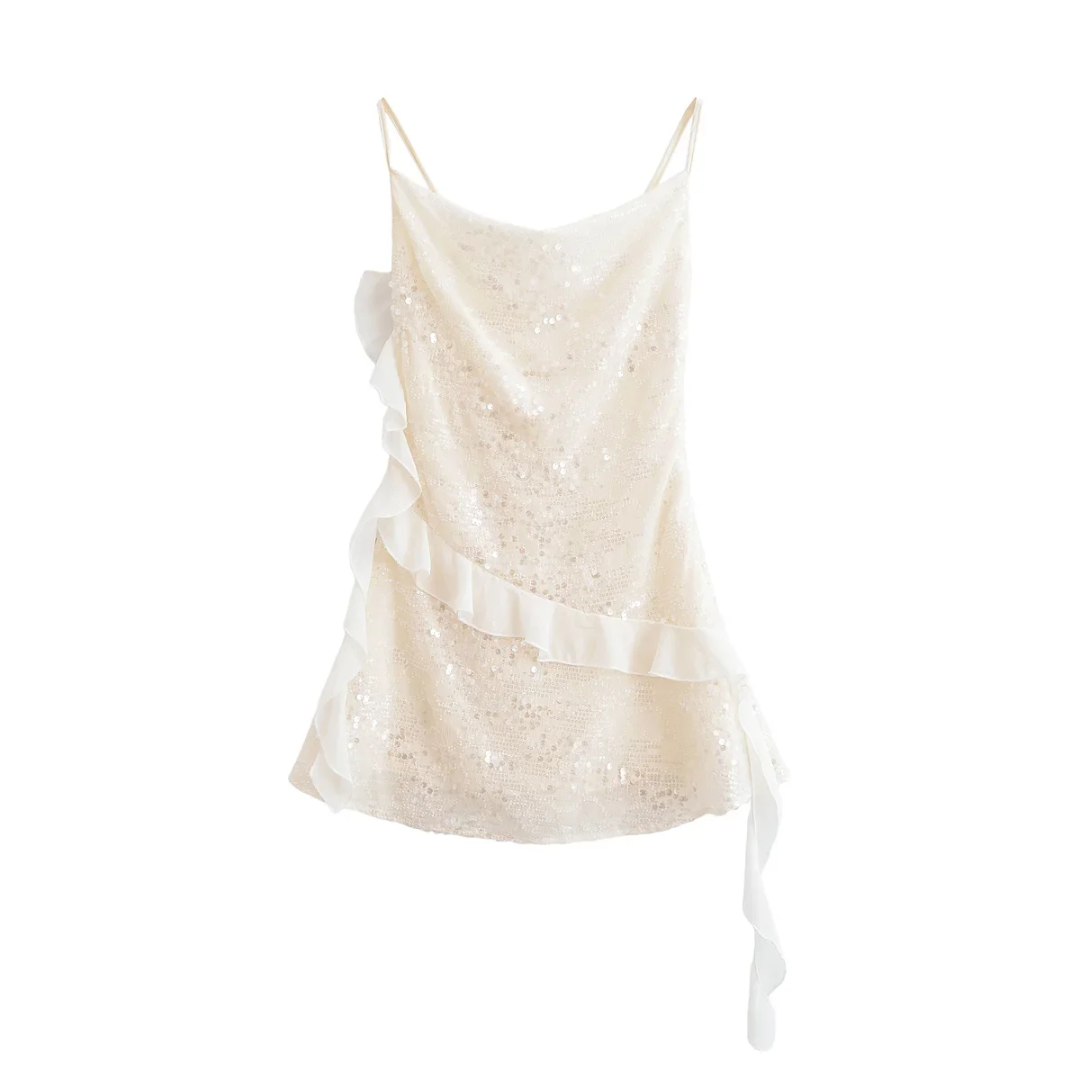 Boho Chic Mini Kleid mit Pailletten