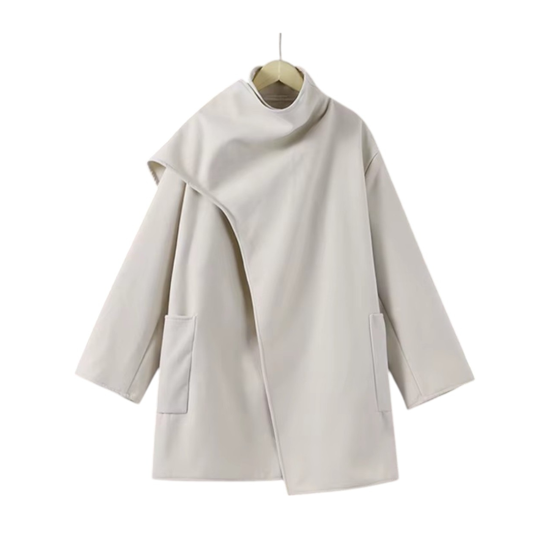 Casual kurzer Fleece Mantel für Frauen, stilvolle Übergangsjacke