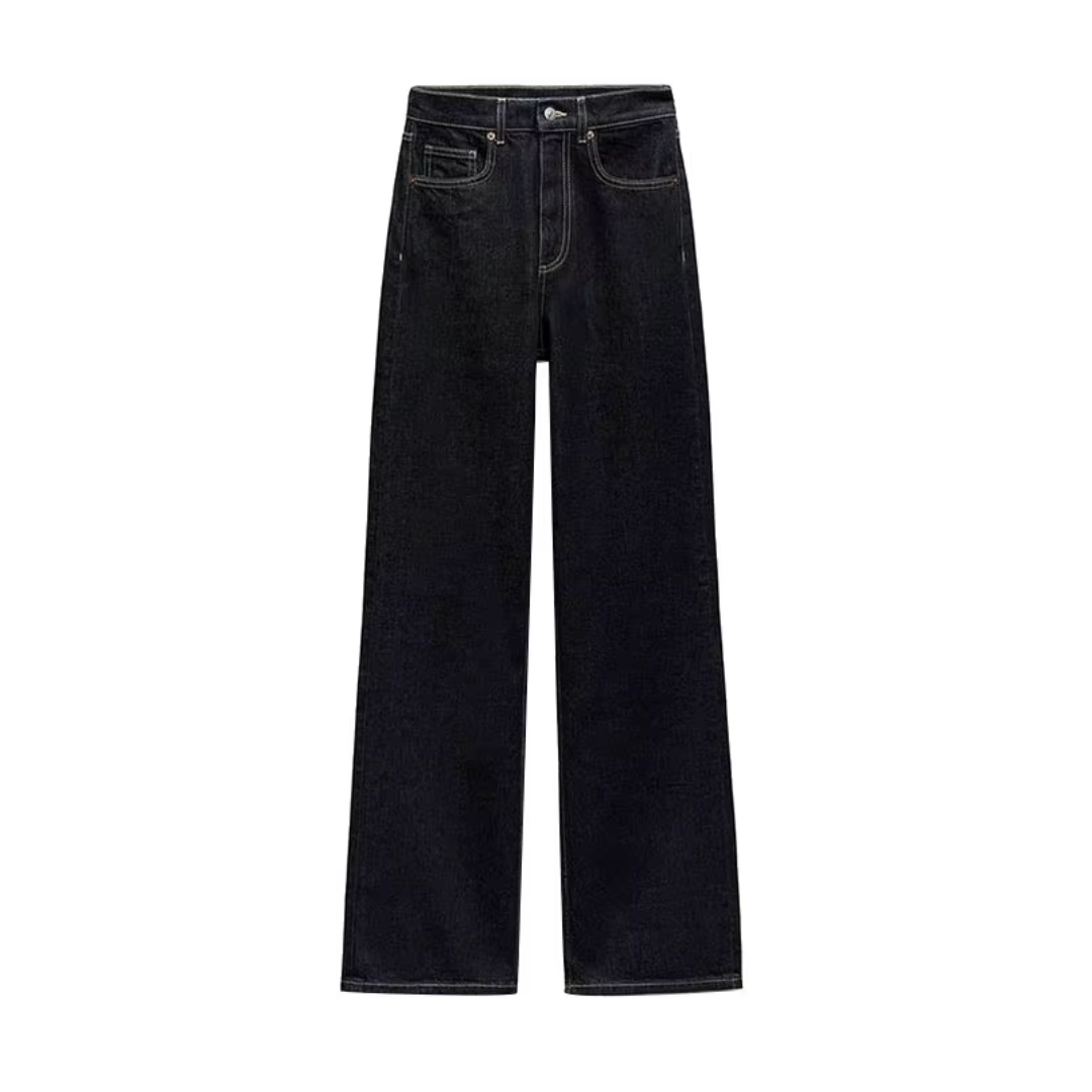 Weite Hose mit Denim-Optik und Jacke mit Brusttaschen