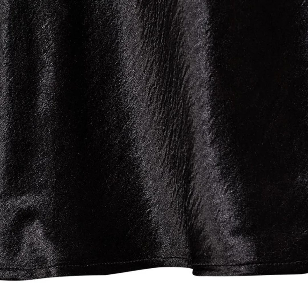 Eleganter langer Satin Rock für Damen mit hoher Taille und elastischem Bund