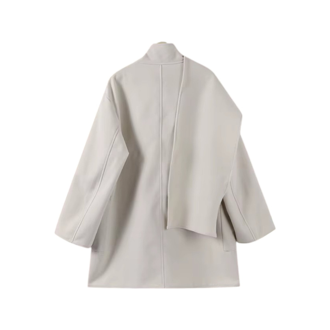 Fleece Jacke mit integriertem Schal für Damen, bequem und warm