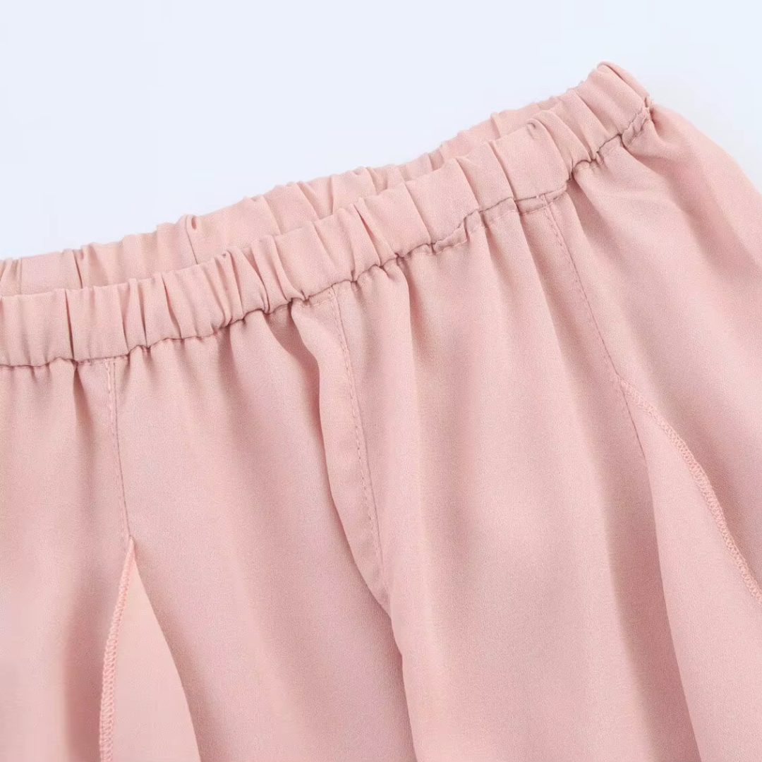 Asymmetrischer Rüschenrock rosa