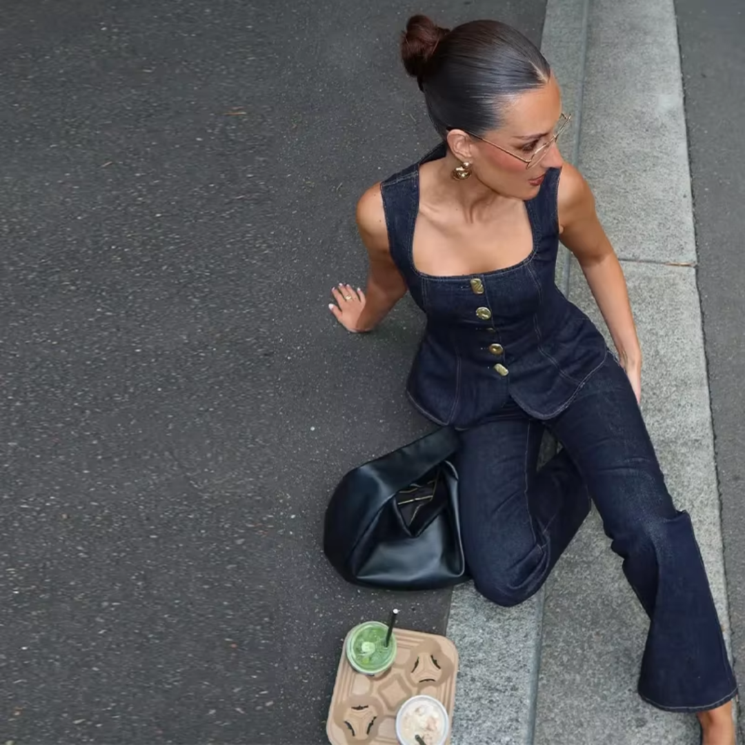 High Street Fashion Denim Zweiteiler