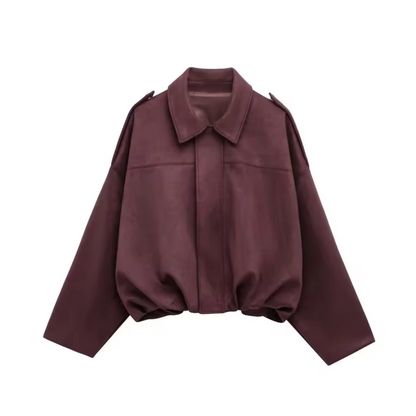 Viral suede jacket in burgundy 