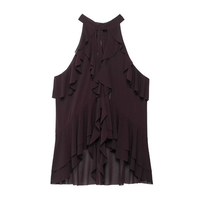 Boho Top mit Raffungen für Frauen in schwarz