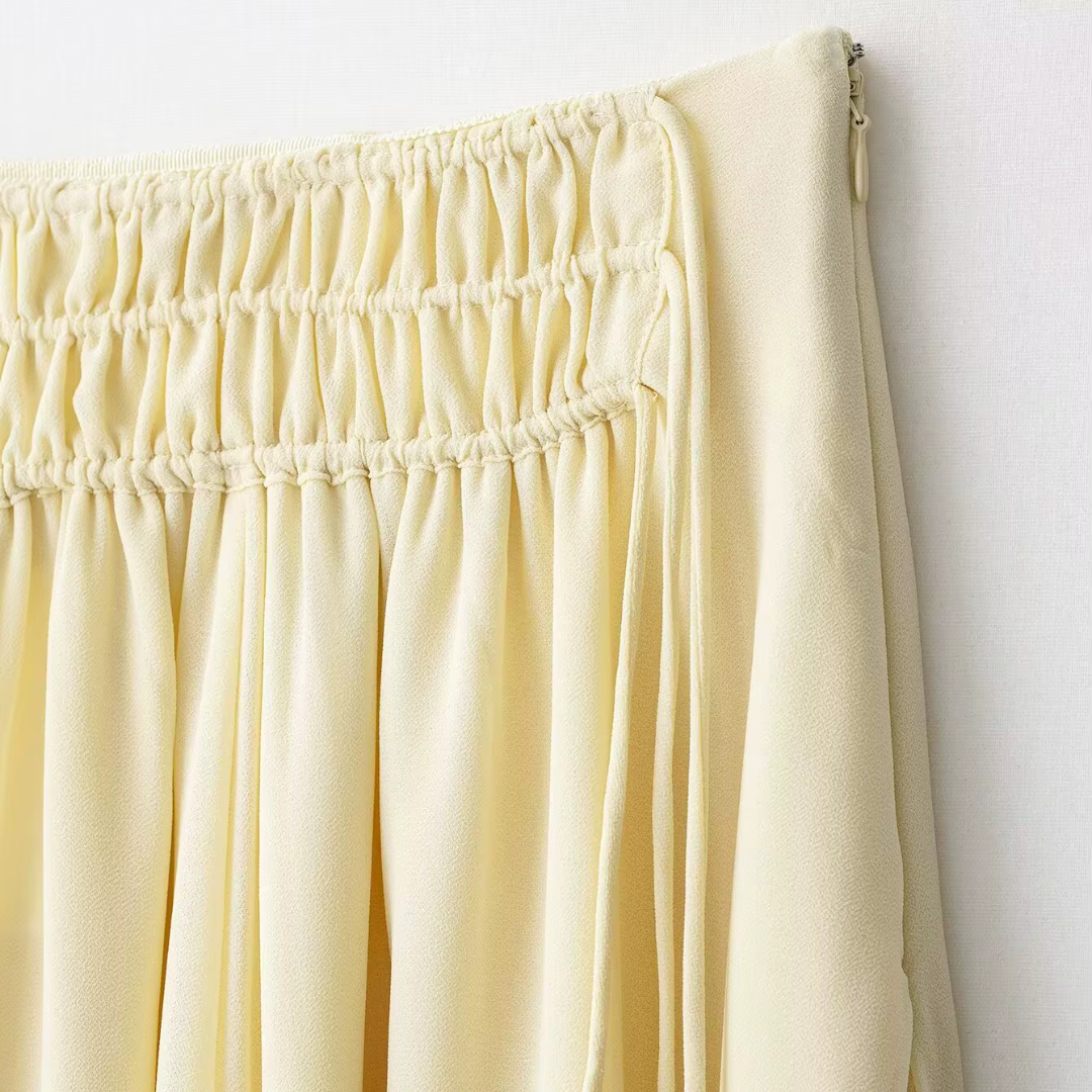 Chiffon Rock mit Schnürung und Reißverschluss 