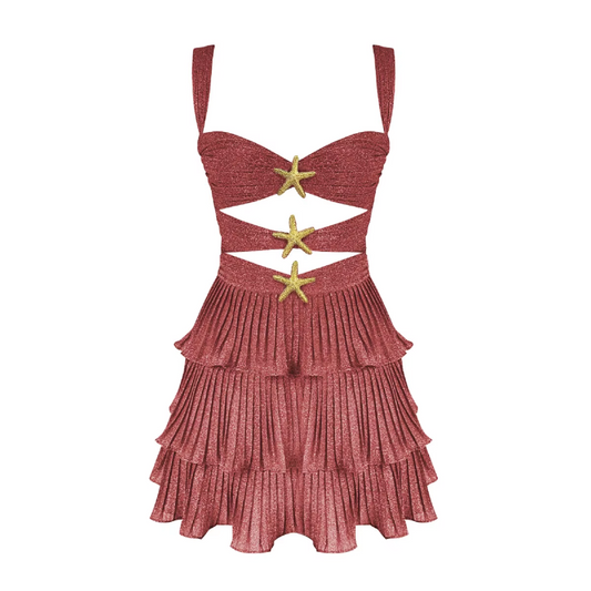Minikleid für Beach Club in lachsfarben