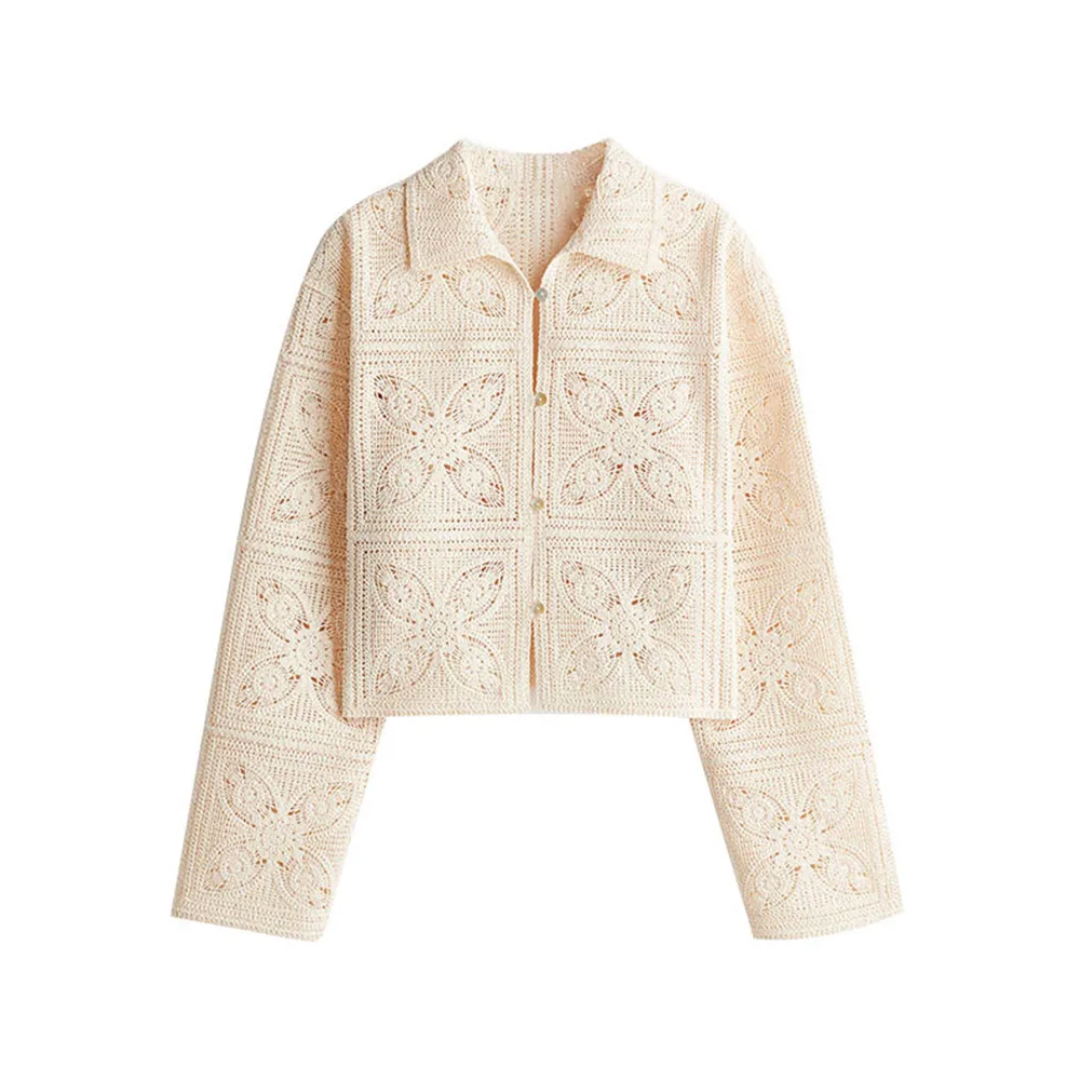 Strickjacke mit Reverskragen und Knöpfen Damen