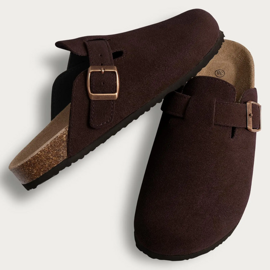 Suede Clogs in braun 