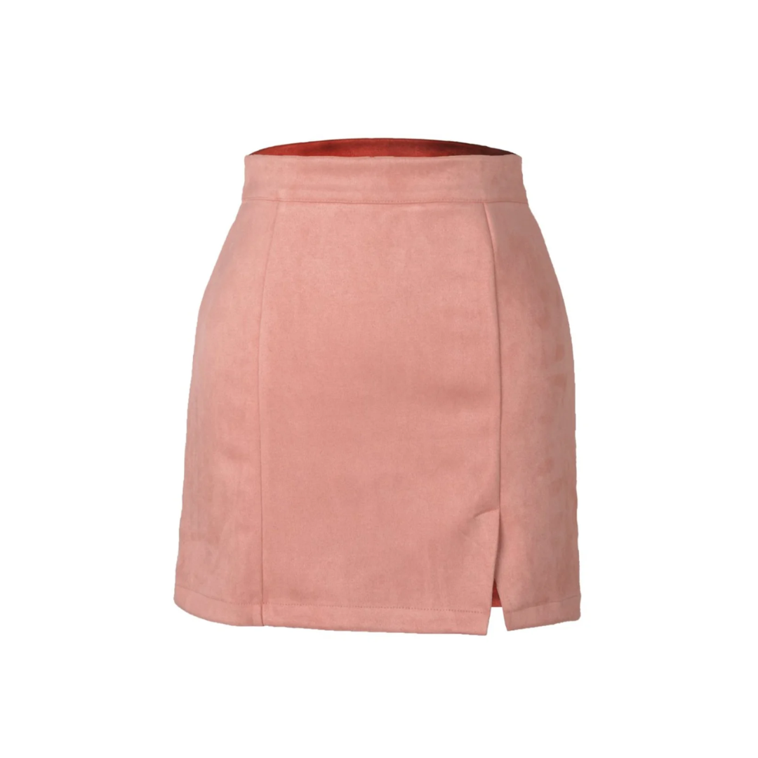 Minirock mit Schlitz vorne Streetwear in rosa